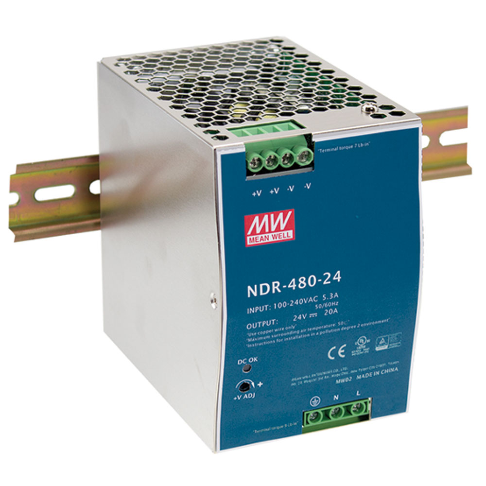 48 Volt 10 Amp 480 Watt Industrial DIN Rail Power Supply with PFC