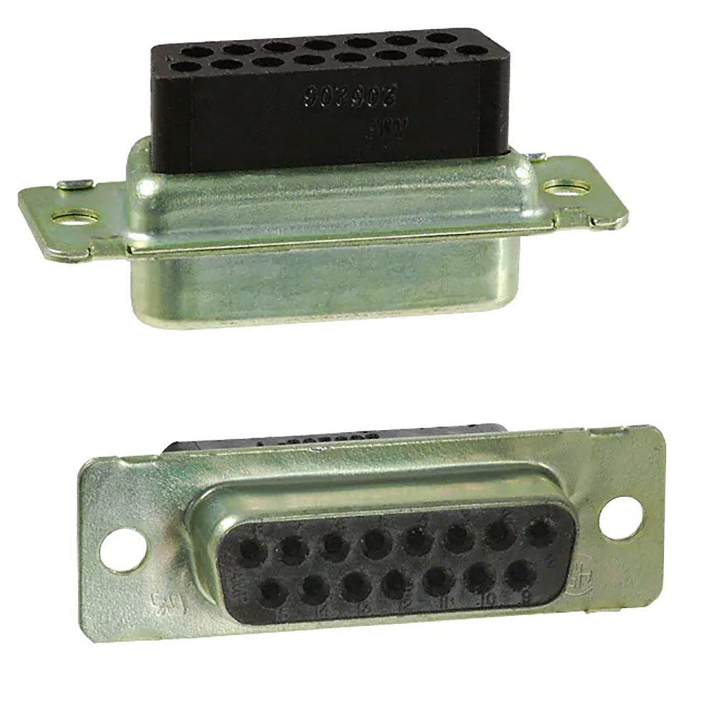 15 Position D-Sub Connector Housing Receptacle for Female Contacts
