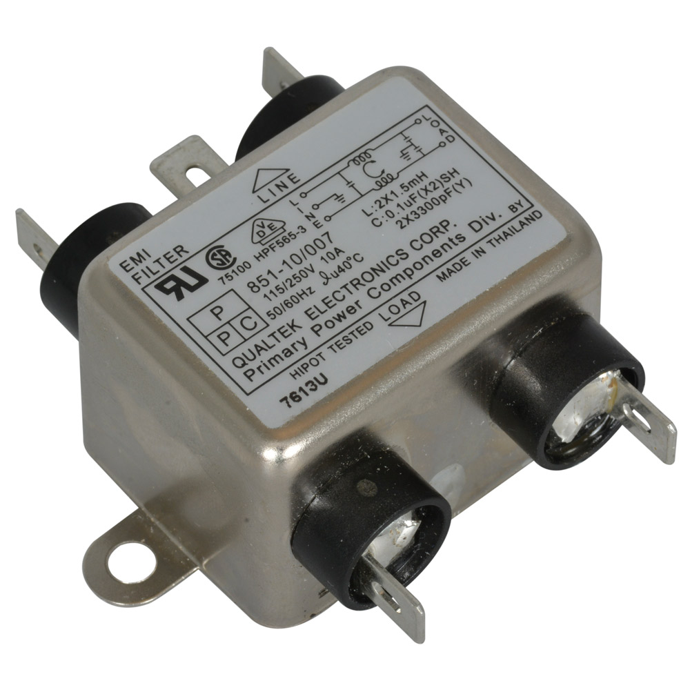 AC Power Line EMI Filter 115/250 VAC @ 10 Amp RMS Max. 50/60 Hz Flange Mount