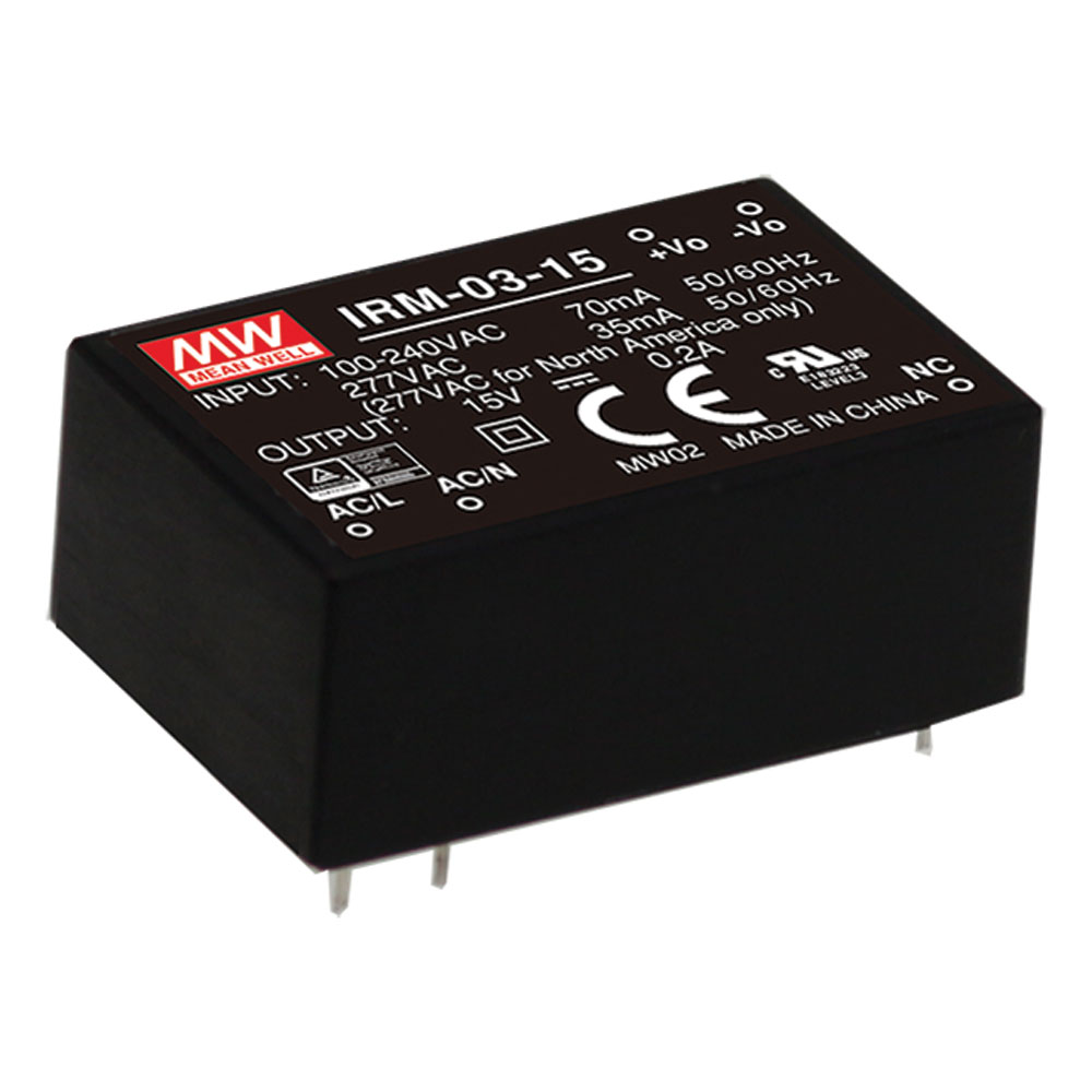 AC to DC Switching Encapsulated Power Supply PCB Mount 5 Volts 0.6 Amps 3 Watt