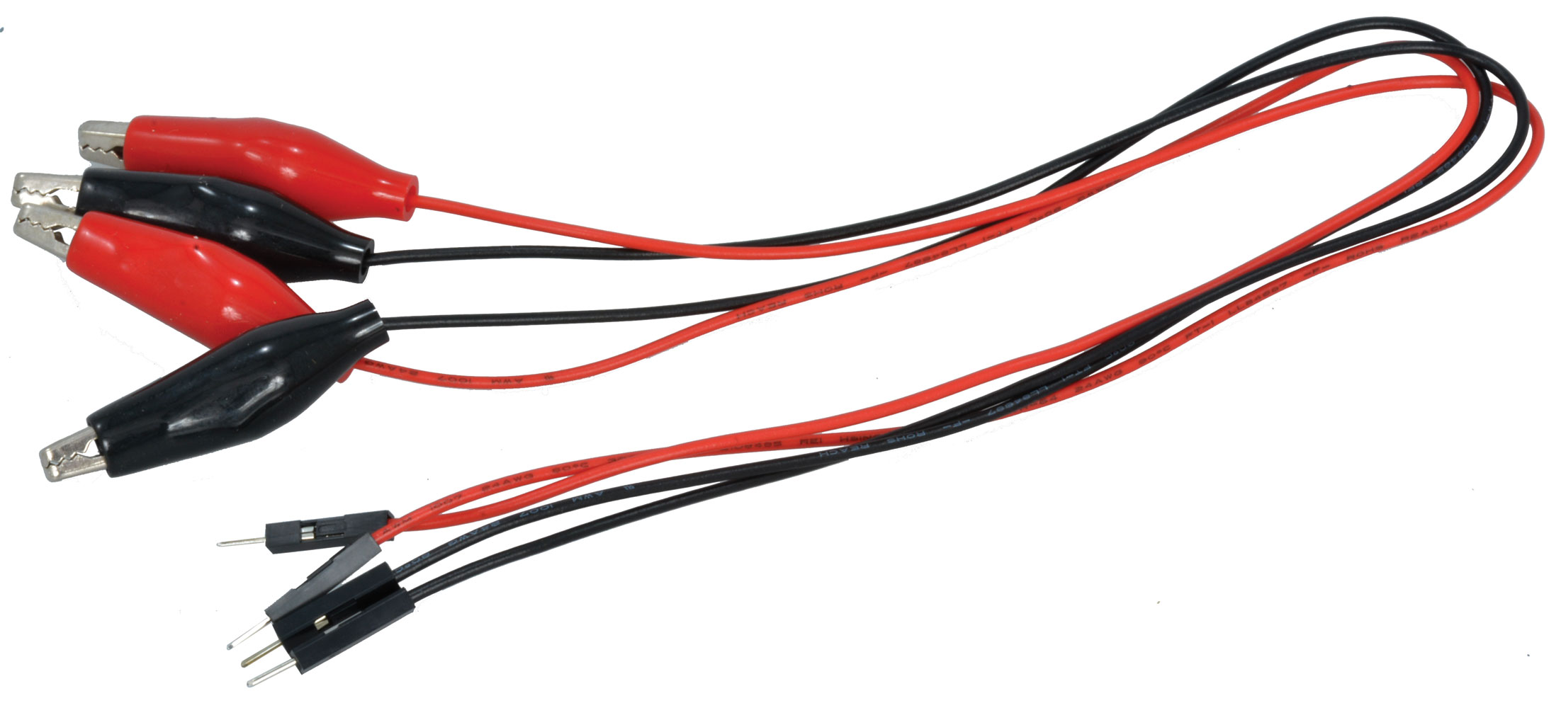 2 Pair Alligator Clip to Breadboard Pin Cable Assembly