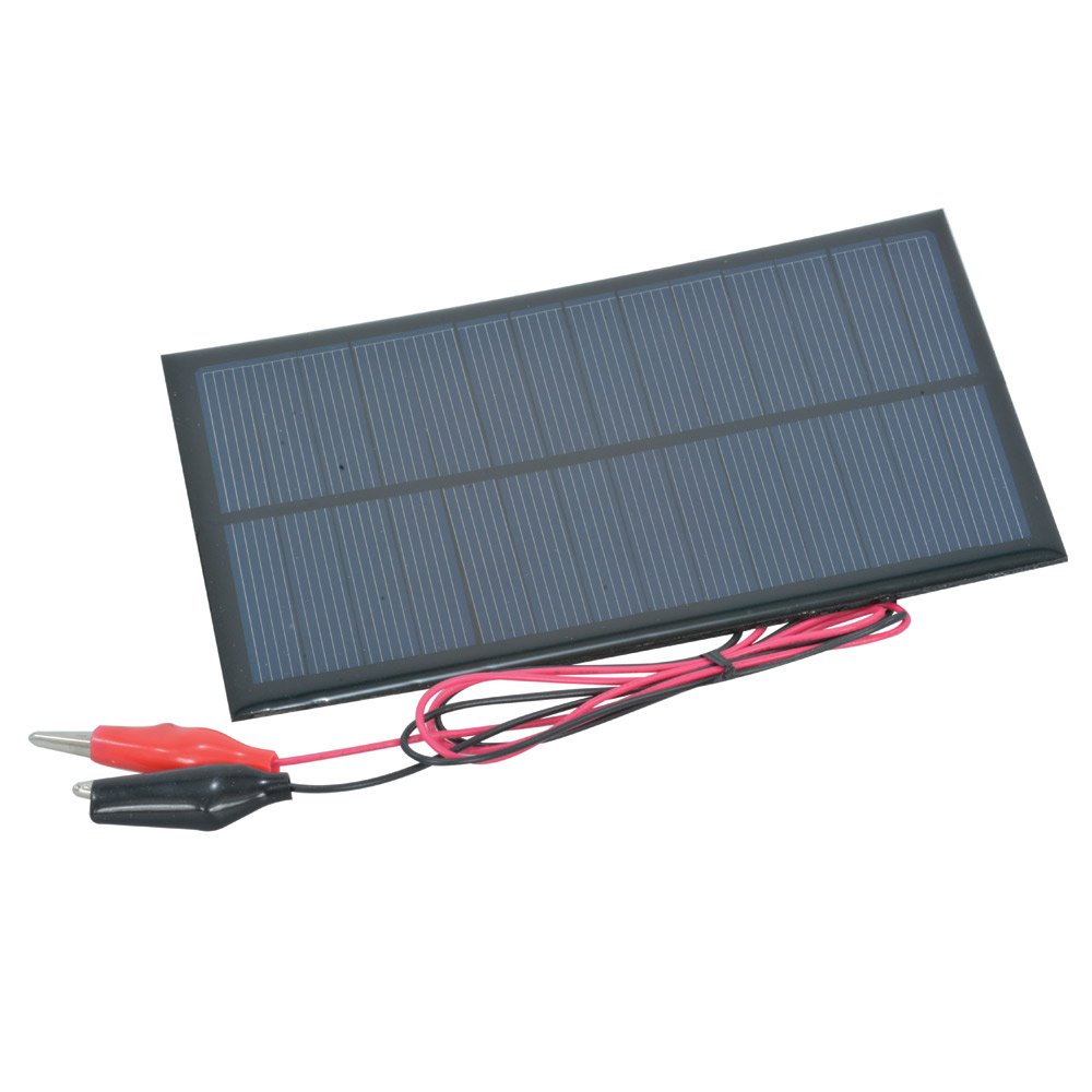 7 Volts 250 mA 1.7 Watt Solar Panel with Alligator Clips