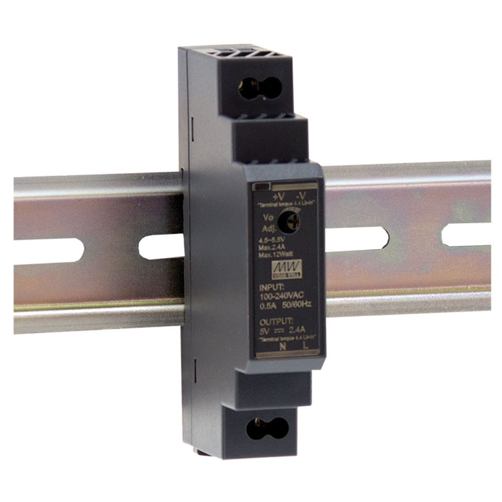 5V 2.4A 12W Ultra Slim Step-Shape 1SU DIN Rail Power Supply