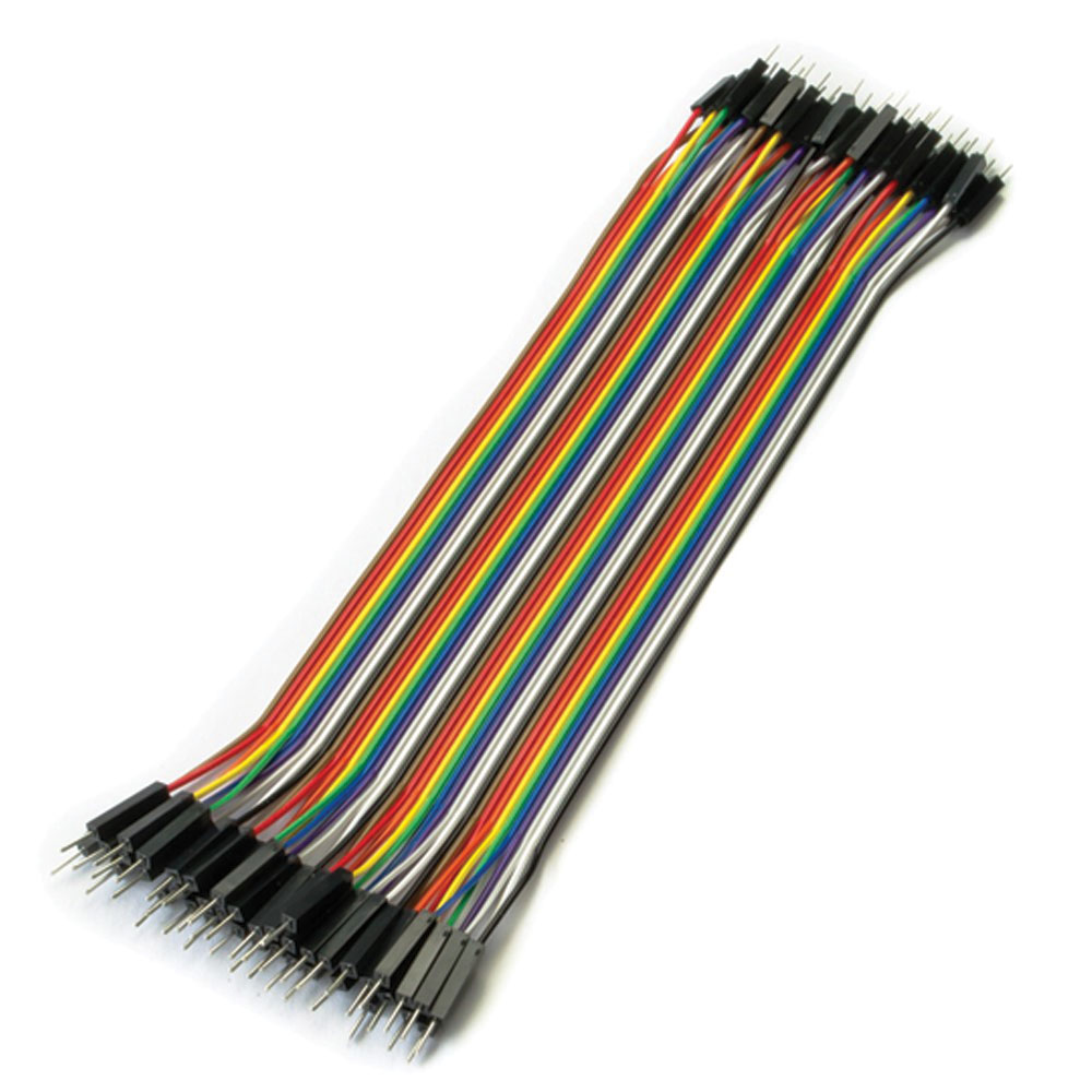 Zipped 40 Piece 20cm Male to Male Colored Jumper Wires