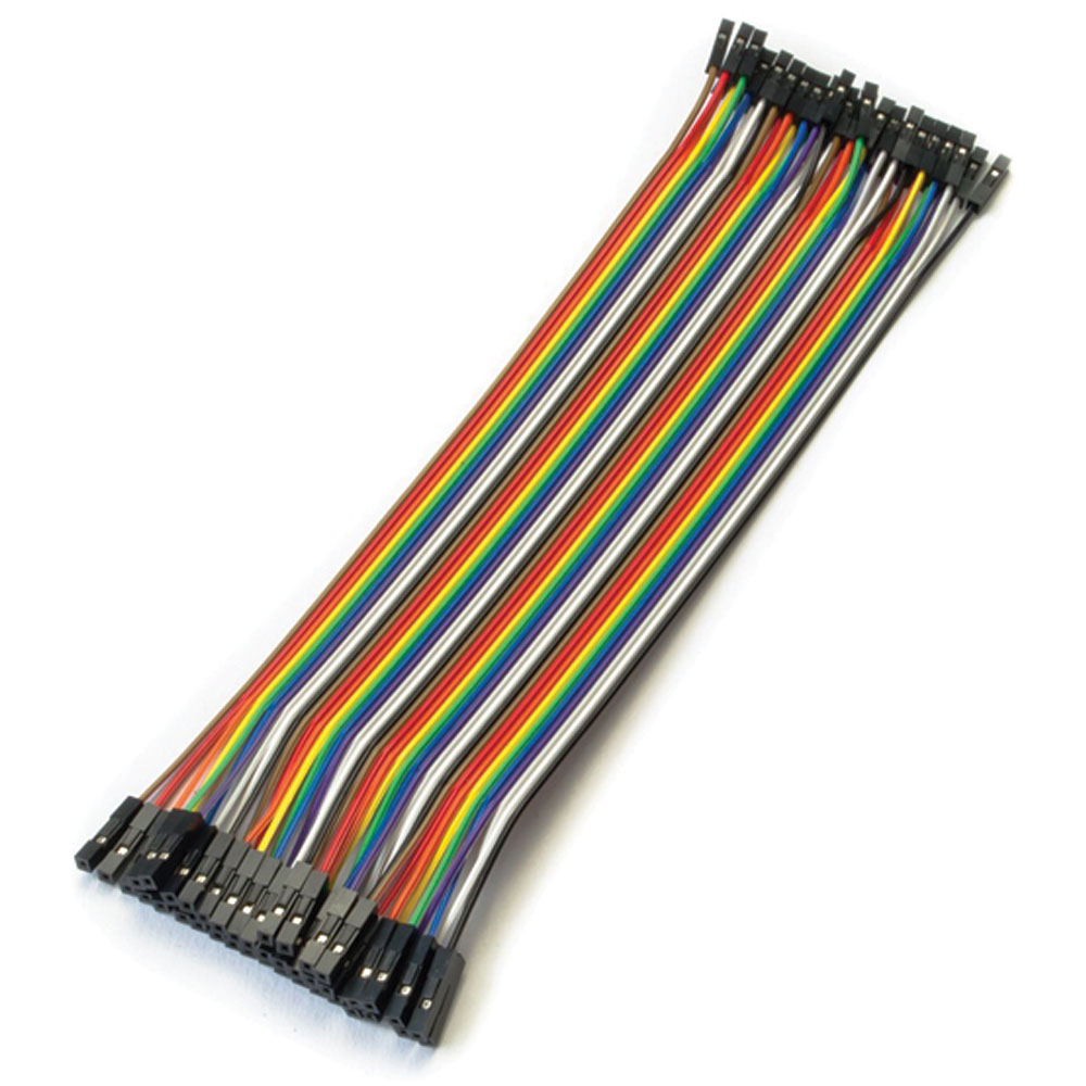 ZipWire 40 Piece 20cm Female to Female Colored Jumper Wires