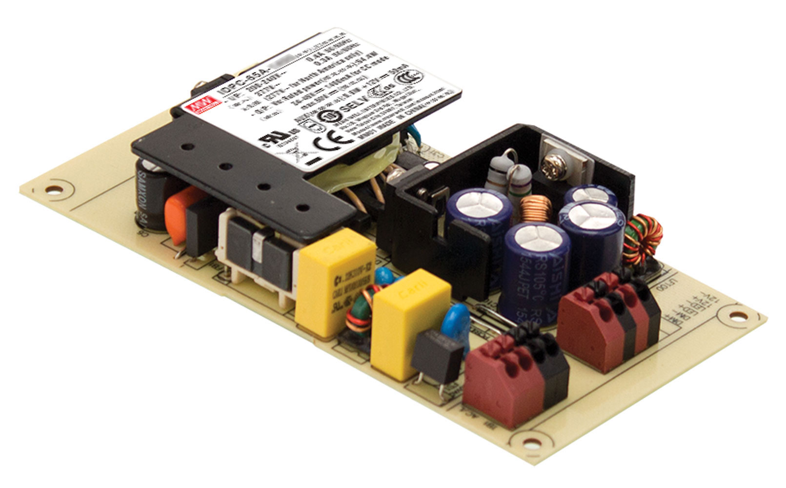 1050mA 46-62VDC 65.1W Constant Current Mode Open Frame LED Driver Driver with Aux 12VDC Output