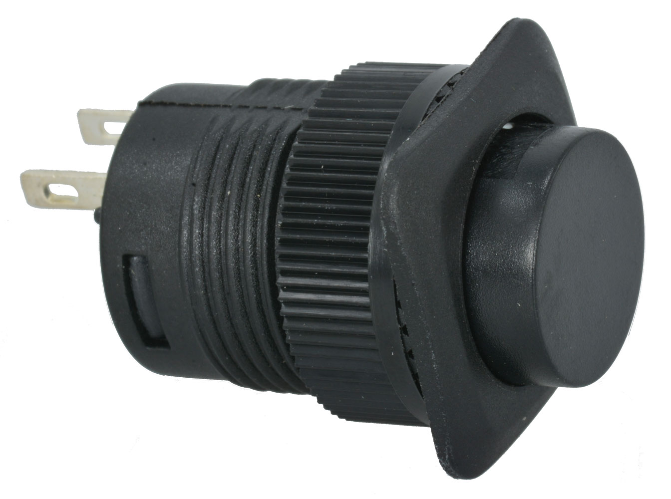 SPST OFF-Momentary ON Black Pushbutton Switch