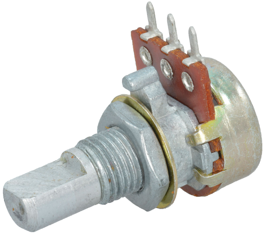 5k 40mW 5% 0.590" Long "D" Shaft 12mm Audio Taper Potentiometer