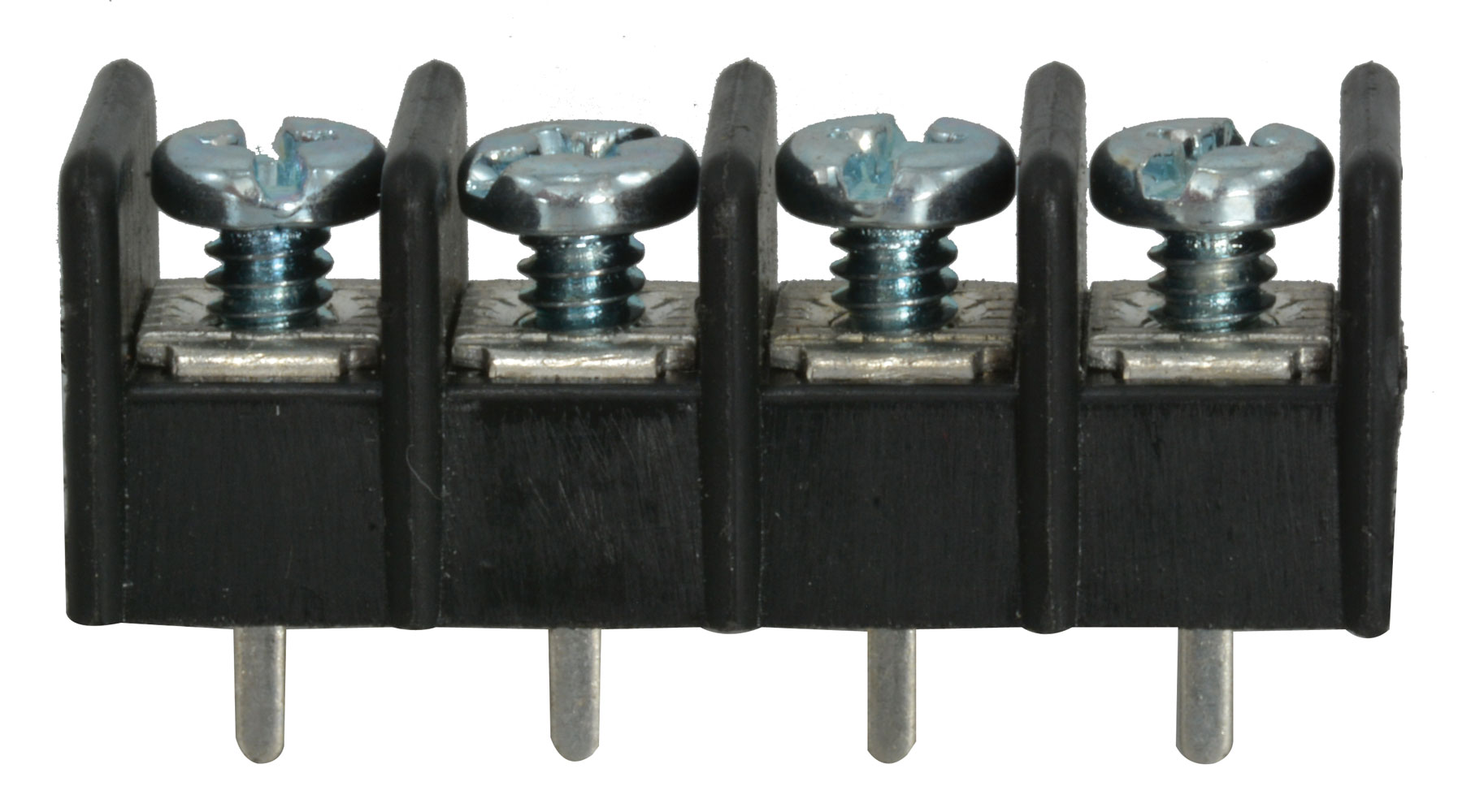 4-Position Terminal Dual-Barrier Strip 0.325" (8.26mm) Pitch Straight PC Mount 20A 250V