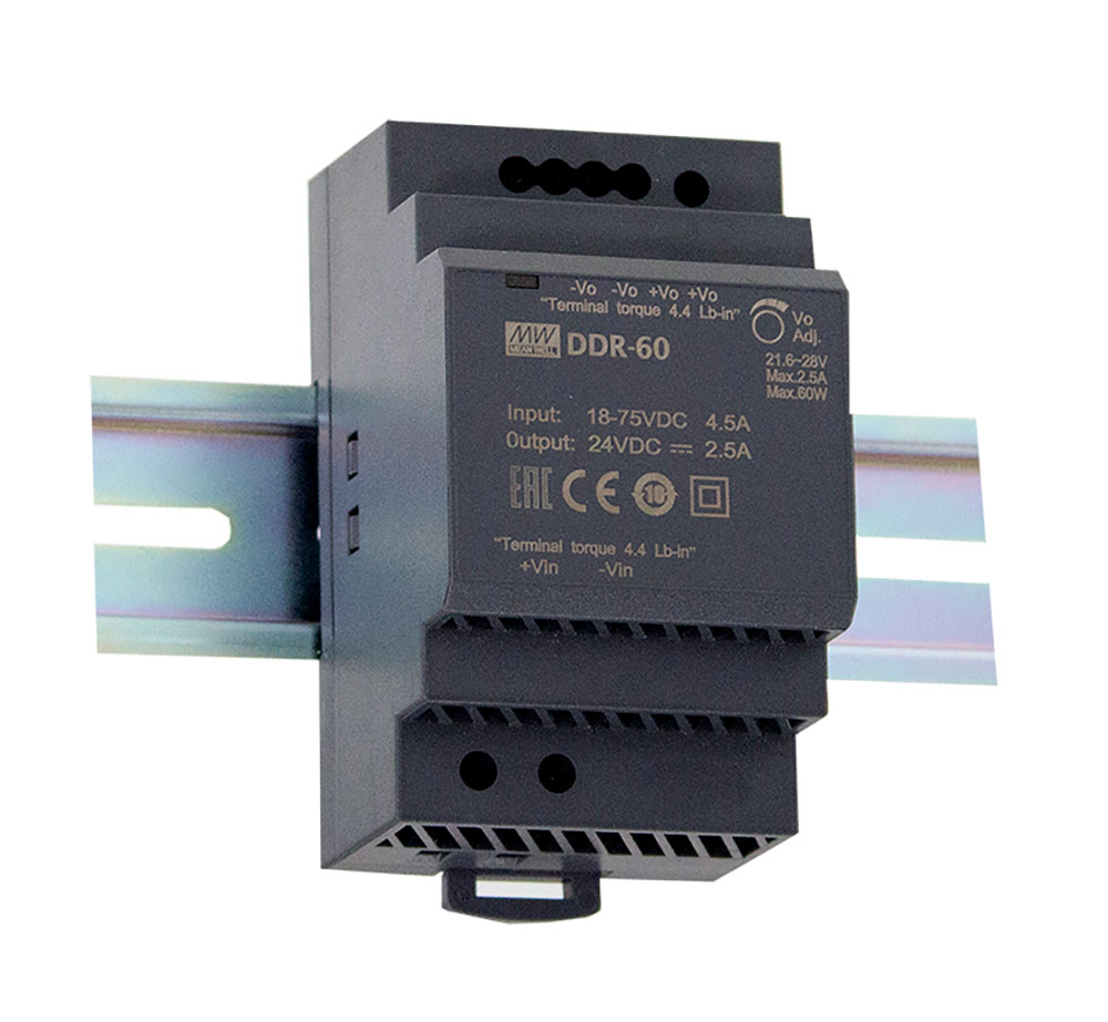 60W DIN Rail Type DC-DC Converter 18-75VDC Input L-Series 12V@5A Output