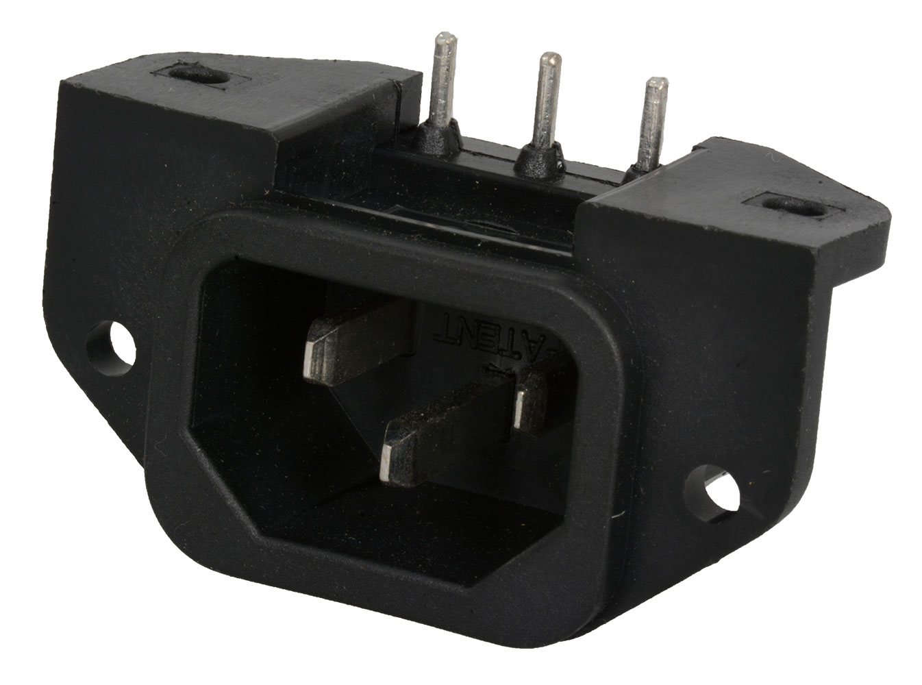 AC Male Power Inlet Receptacle with Flange 250V 15A