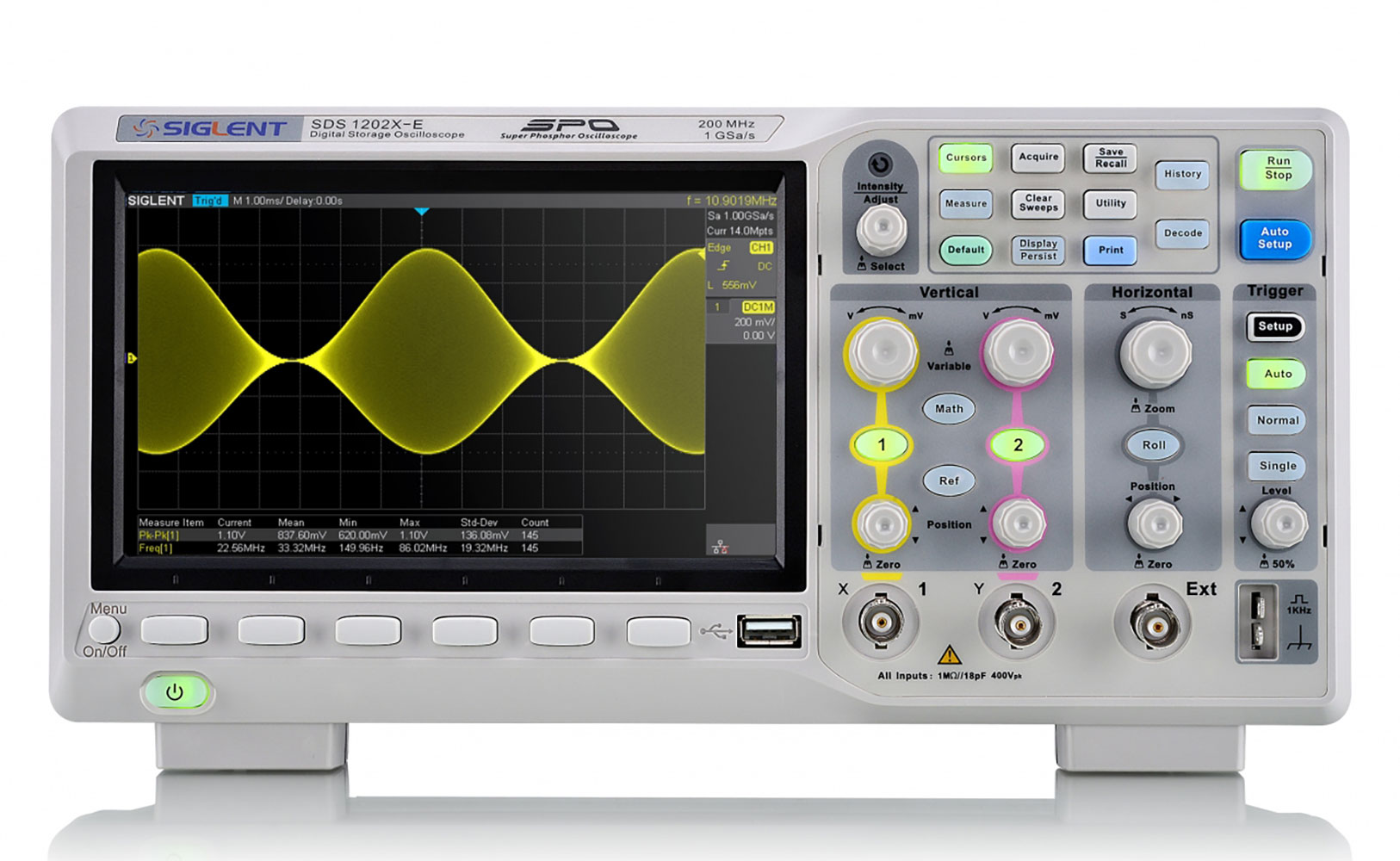 SIGLENT SDS1202X-E Dual Channel Digital Oscilloscope 200MHz 1GS/sec