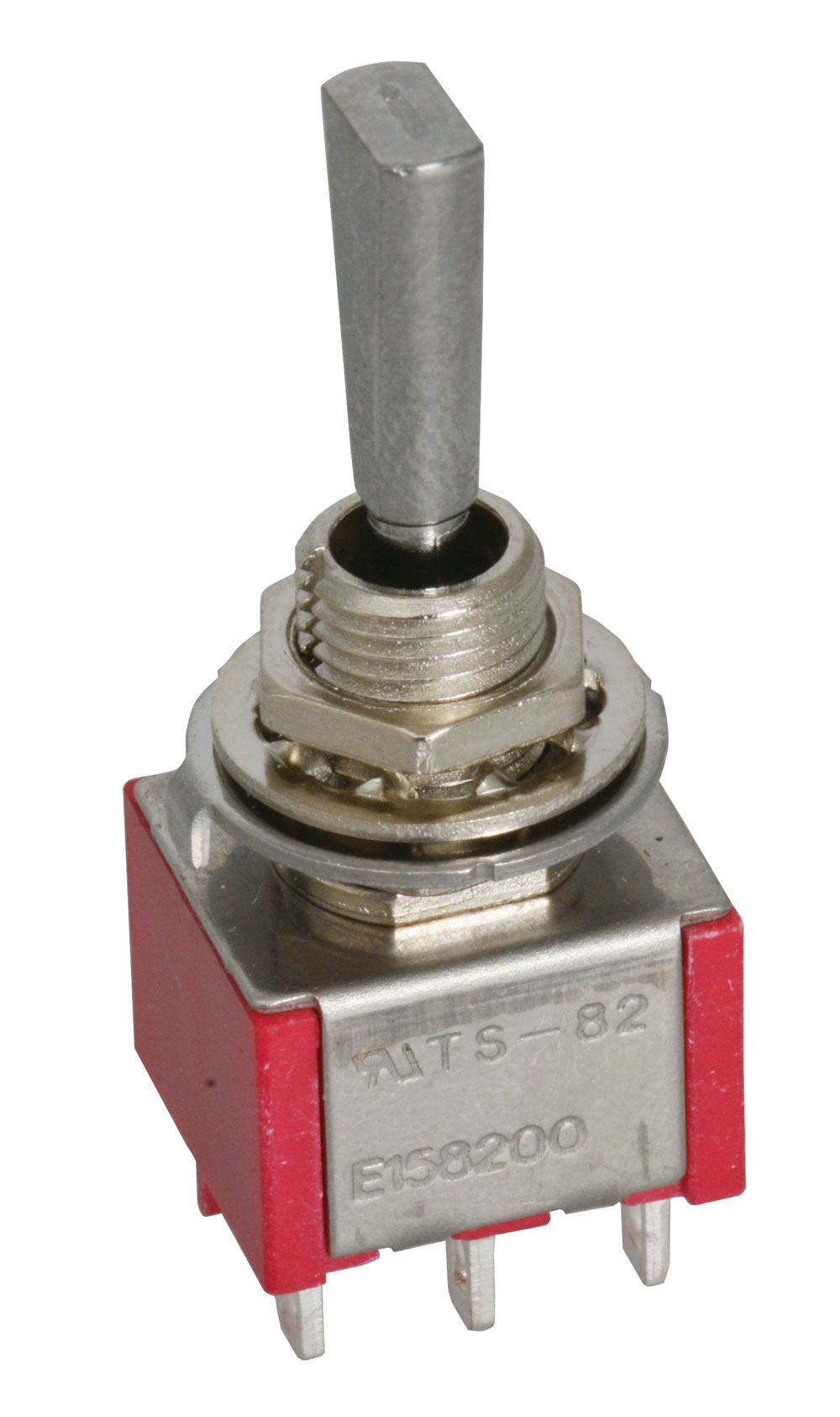 Miniature Toggle Switch Double Pole Double Throw DPDT (STM203F1) ON-OFF-ON 120VAC 5A 1/4 Inch Mount
