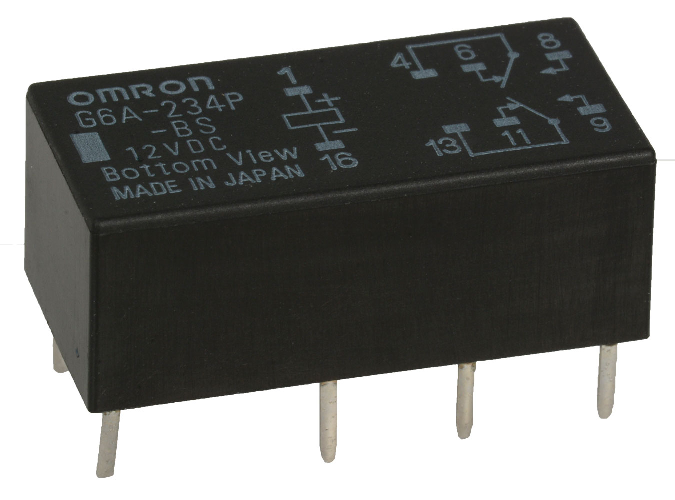 DPDT-NO Relay 125VAC 1A Through Hole 514 Ohm