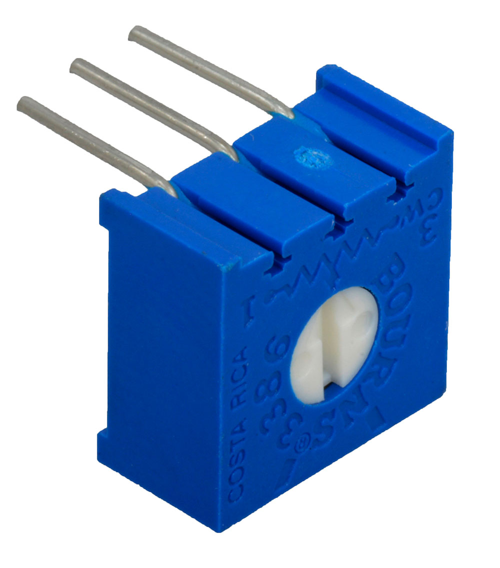 3/8" Square Trim Potentiometer Linear Taper 100k Ohm 500mW Top Adjust with 8mm Shaft