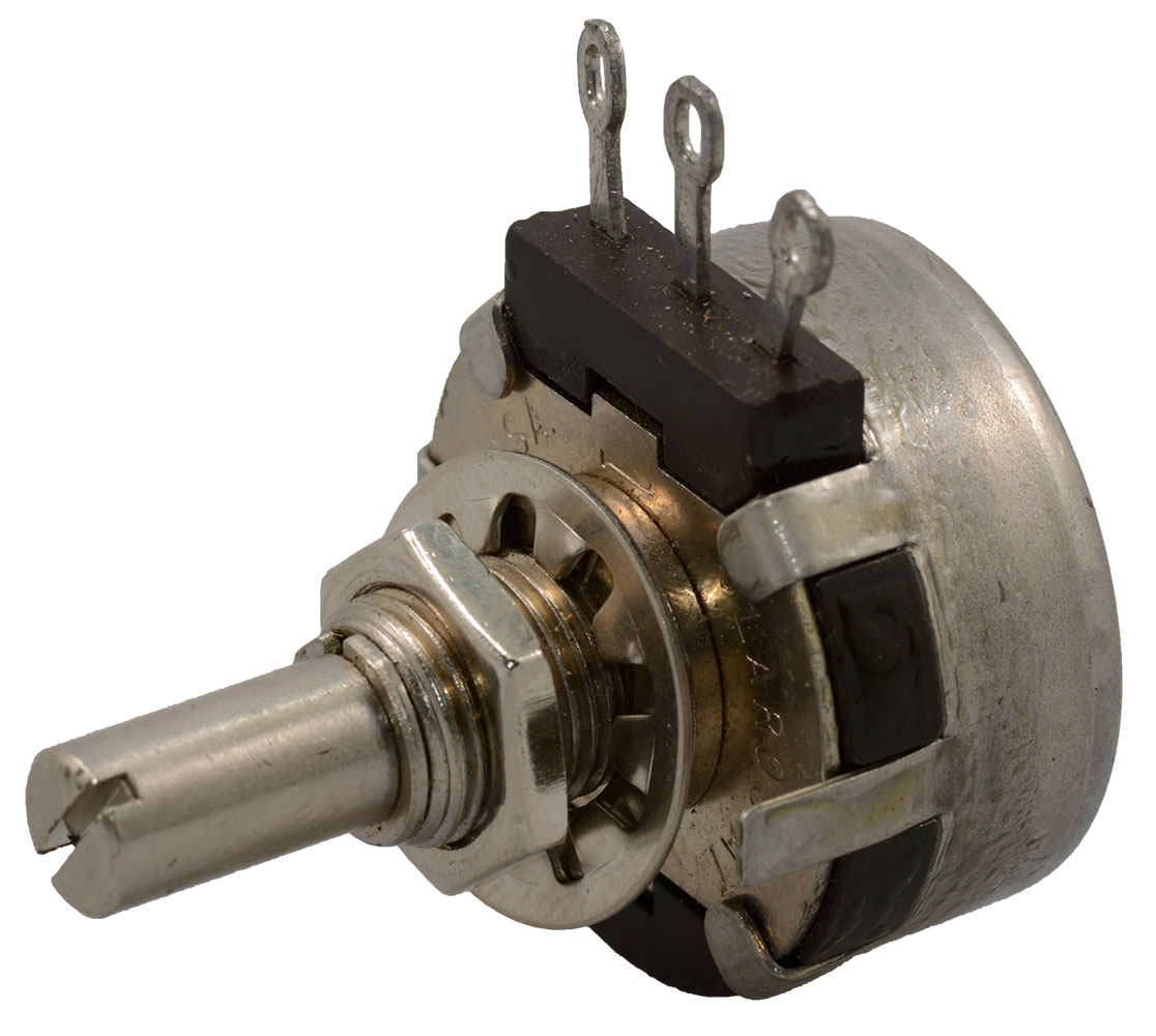 24mm Industrial Potentiometer Linear Taper 2.5K Ohm (2K5) 2W 10% 22mm Long Slotted Shaft