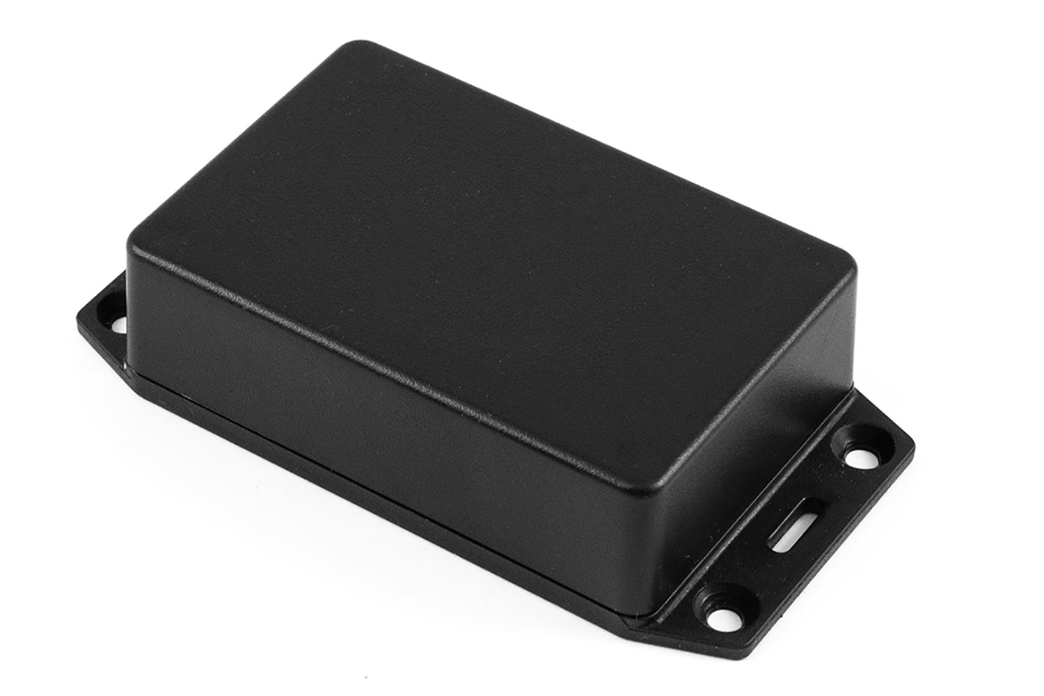 Black ABS Plastic Multi-Purpose Enclosure with Flanged Lid and Mounting Flanges 85x57x24mm