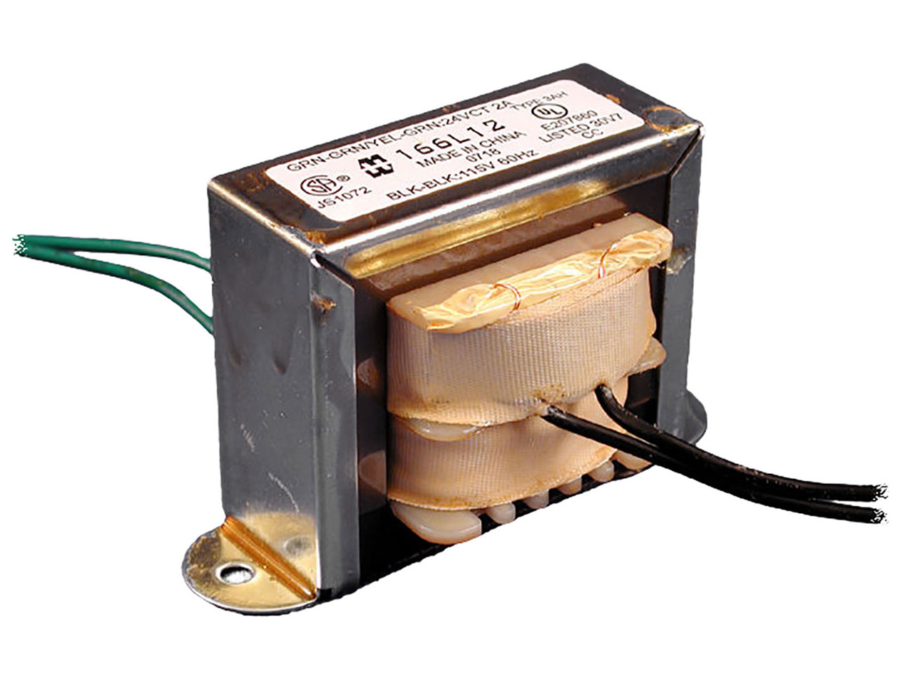 Low Voltage/Filament Power Transformer 115V Economical Single Primary 18V CT Secondary 90VA Wires Open Style Chassis Mount