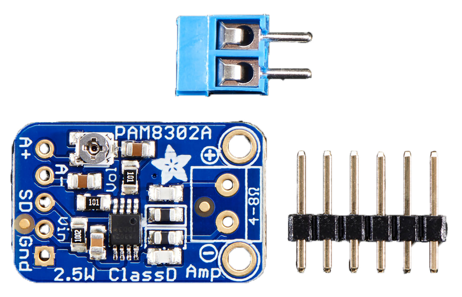 Adafruit Mono Class D Audio Amplifier 2.5W PAM8302