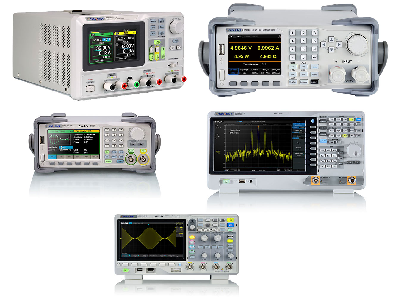 Siglent 5-Piece Engineering Lab Test Equipment Bundle