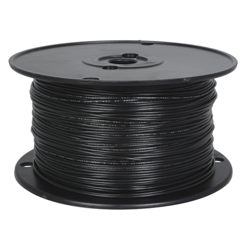Hookup Wire 24AWG Solid Tinned Copper Black 0.052 Inch (OD) PVC 1000 Foot