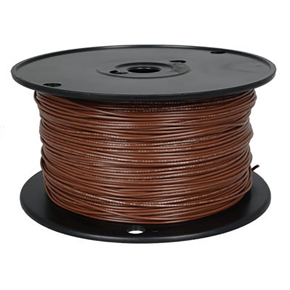 Hookup Wire 22AWG Solid Tinned Copper Brown 0.057 Inch (OD) PVC 1000 Foot