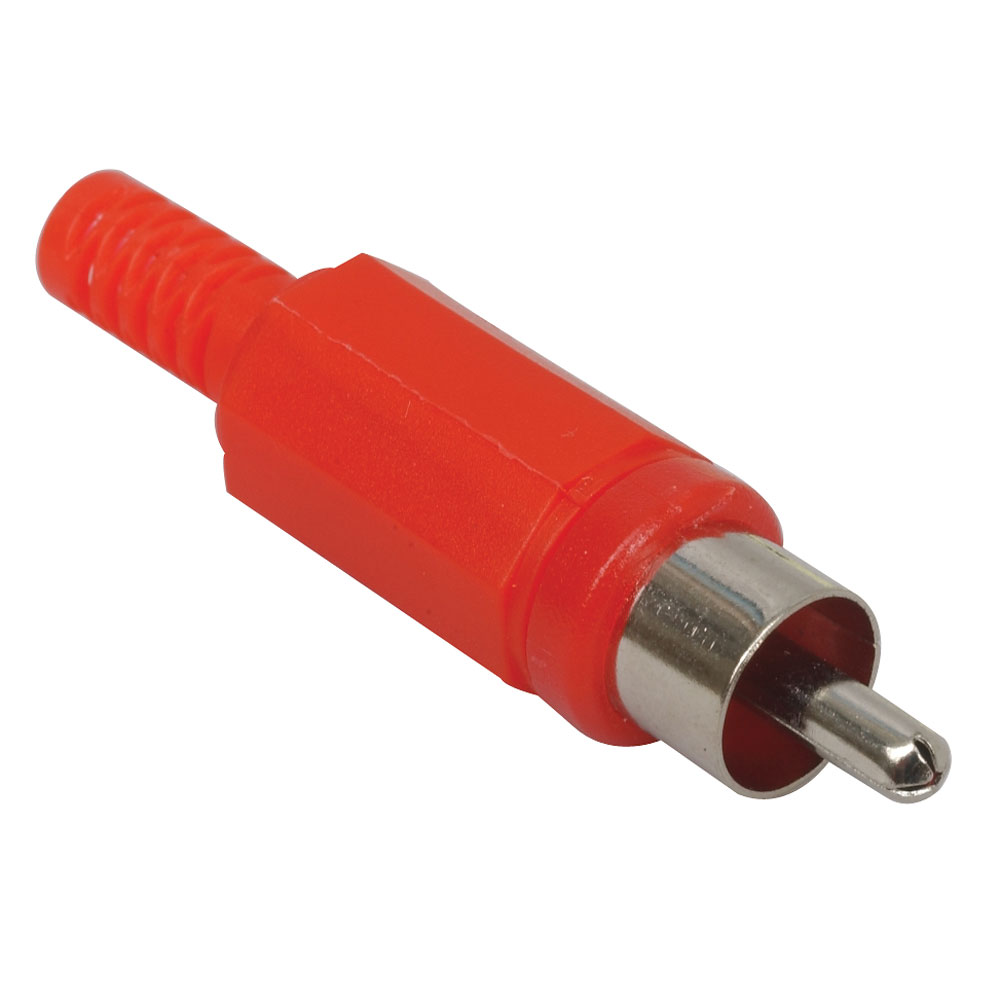Red Plastic RCA Plug (Pack of 5)