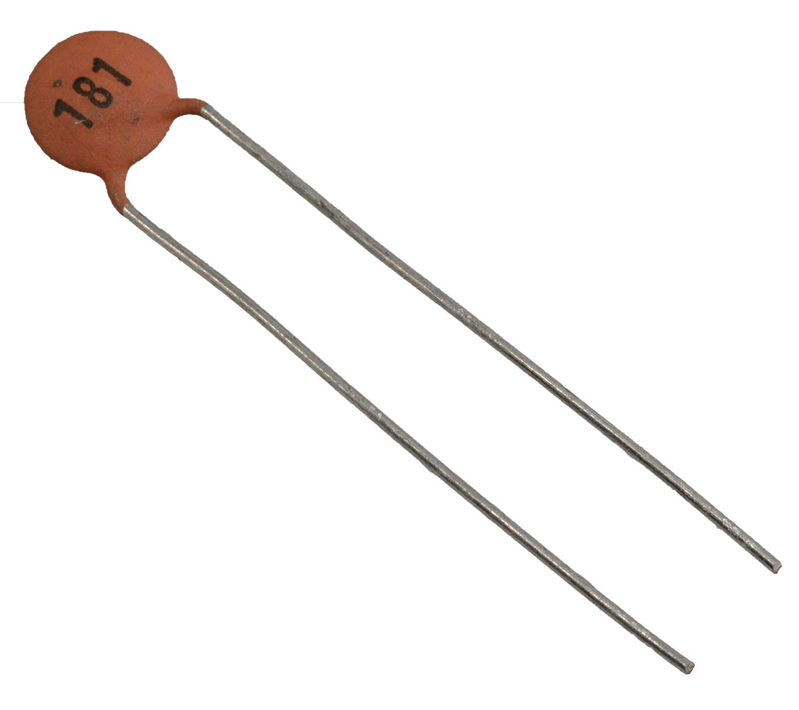 Ceramic Disc Capacitor 180pF 50 VDC 10% 6mm Body Diameter
