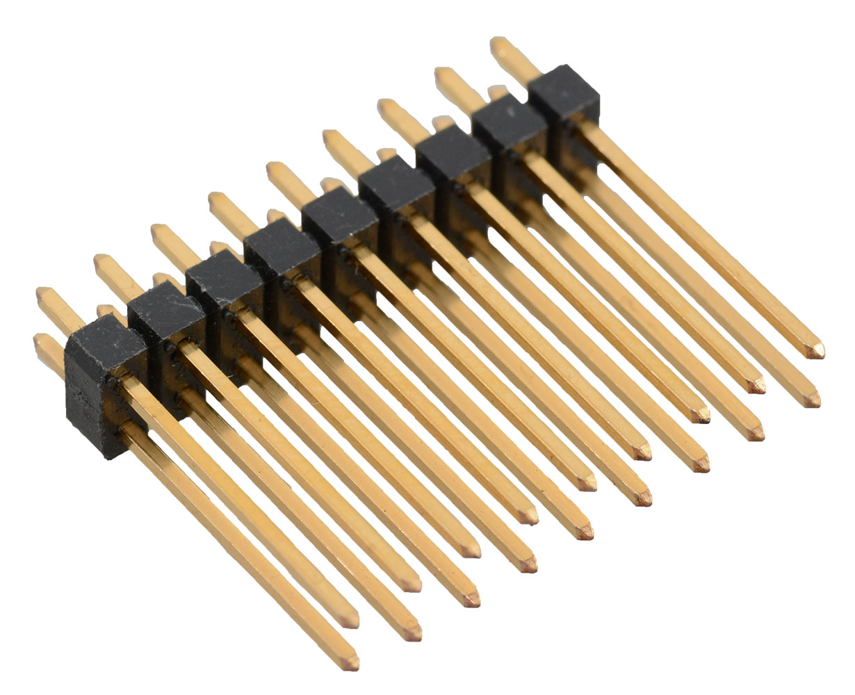 0.100" (2.54mm) 18 Pin Straight Double Row Male Header