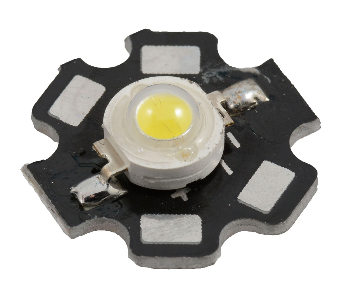 High Power Star LED White 6300K 1W 3.3V 350mA 200 Lumens