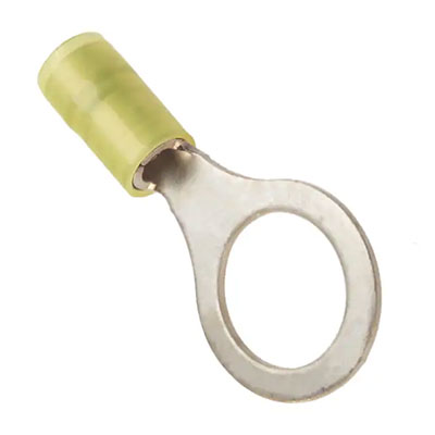 Ring Terminal Connector 1/2 Stud Circular 12-10 AWG Yellow Crimp