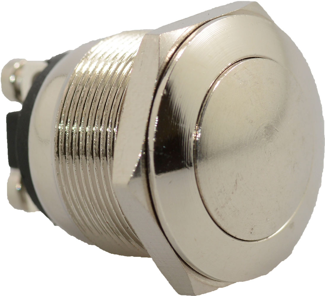 Flat Round Metal SPST Momentary Pushbutton Switch OFF-(ON) 24V 1A Anti-Vandal