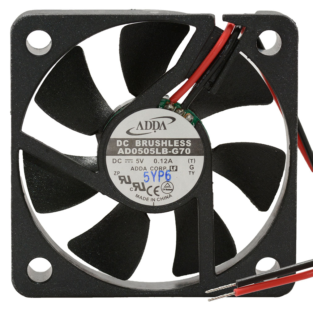 Tubeaxial Fan 50x50x10mm 5VDC Brushless 12" Wires 9 CFM