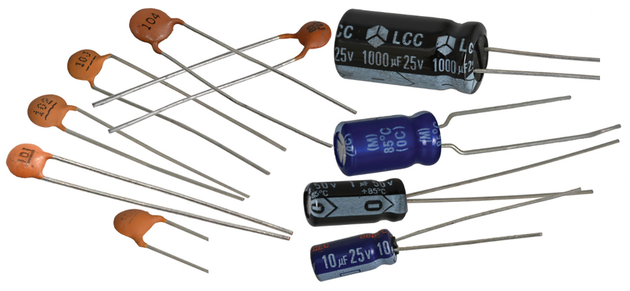 Electrolytic and Ceramic Disc Capacitor Assortment Kit 10 Values