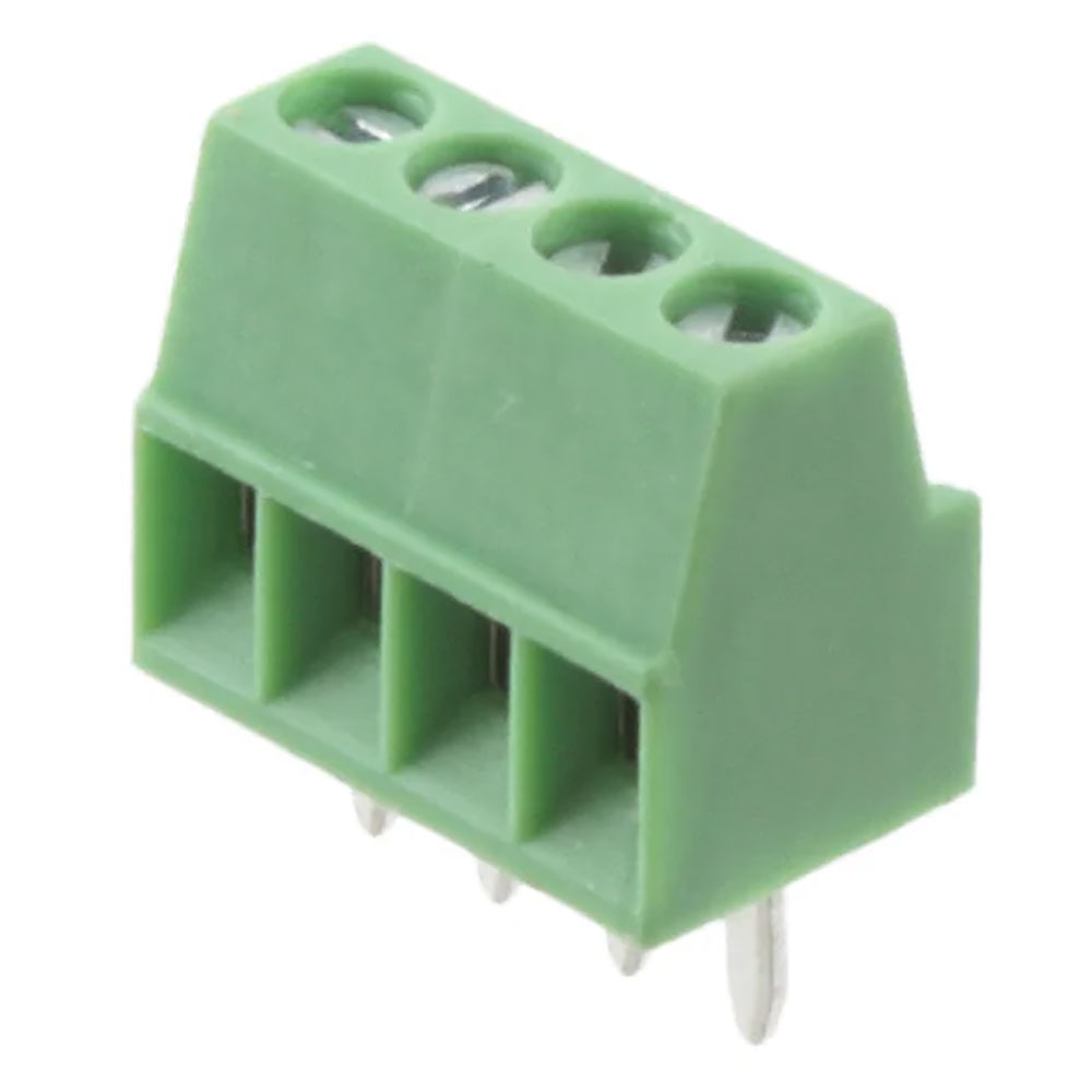 4 Position Wire to Board Terminal Block Horizontal with Board 0.1" (2.54mm) Through Hole