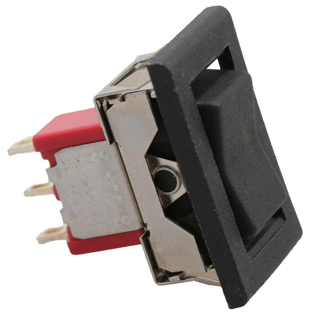 Rocker Switch SPDT ON-OFF-MOM 5A 120VAC 28VDC Panel Mount Snap-In
