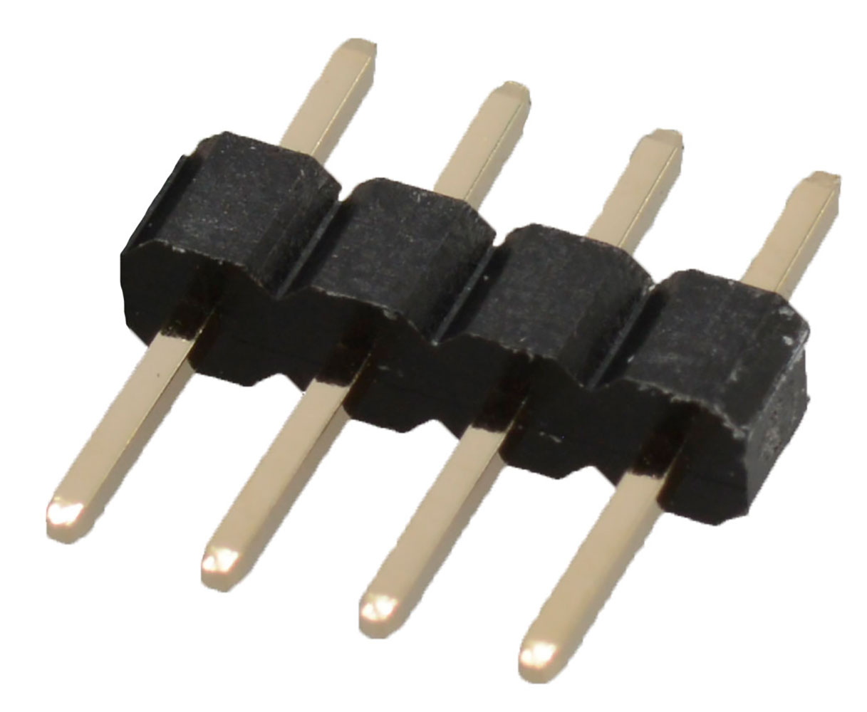 Breakaway Pin Header 4-Position Vertical 2mm Pitch Gold Post