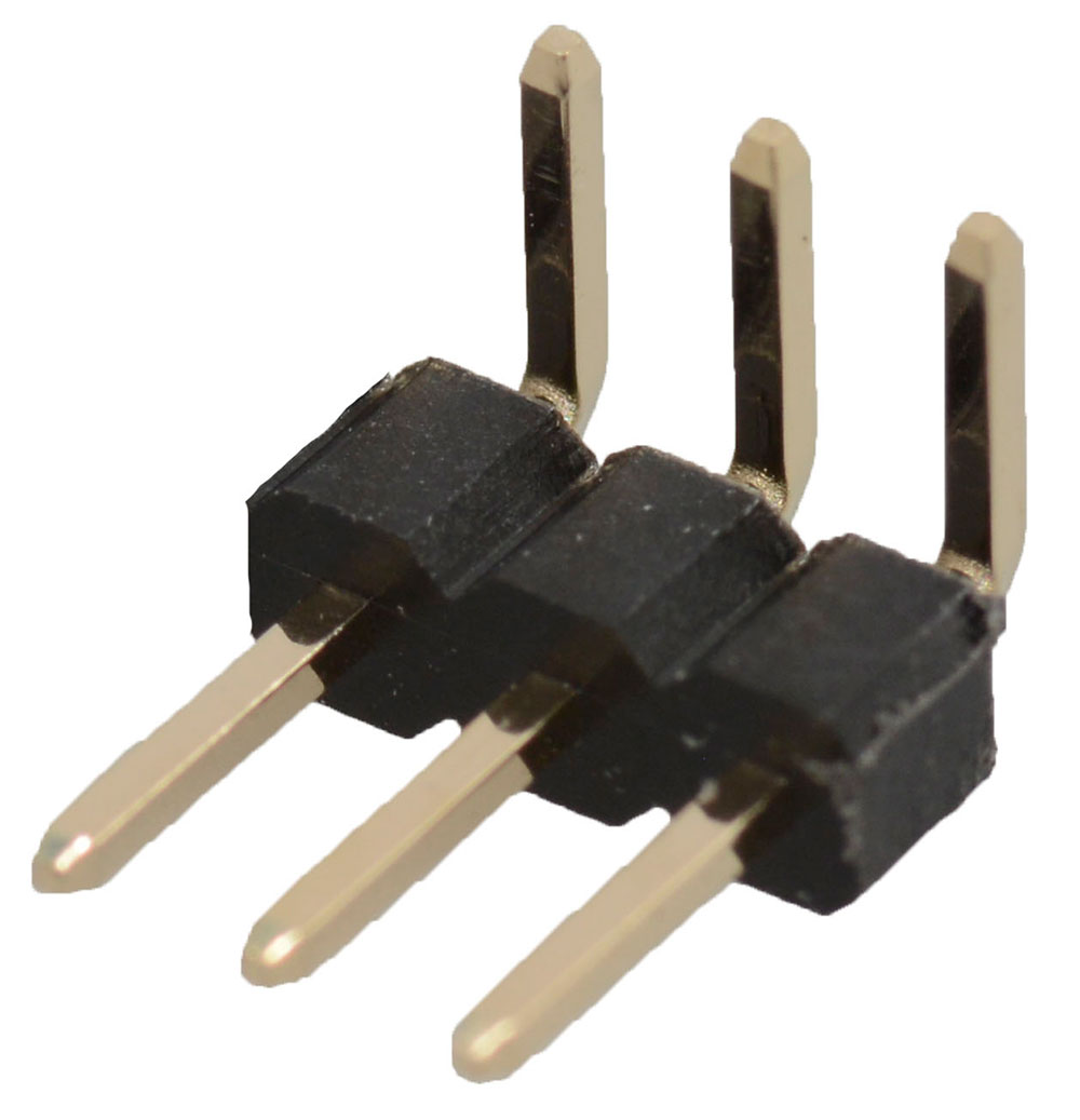 Breakaway Pin Header 3-Position Right Angle 2mm Pitch Gold Post