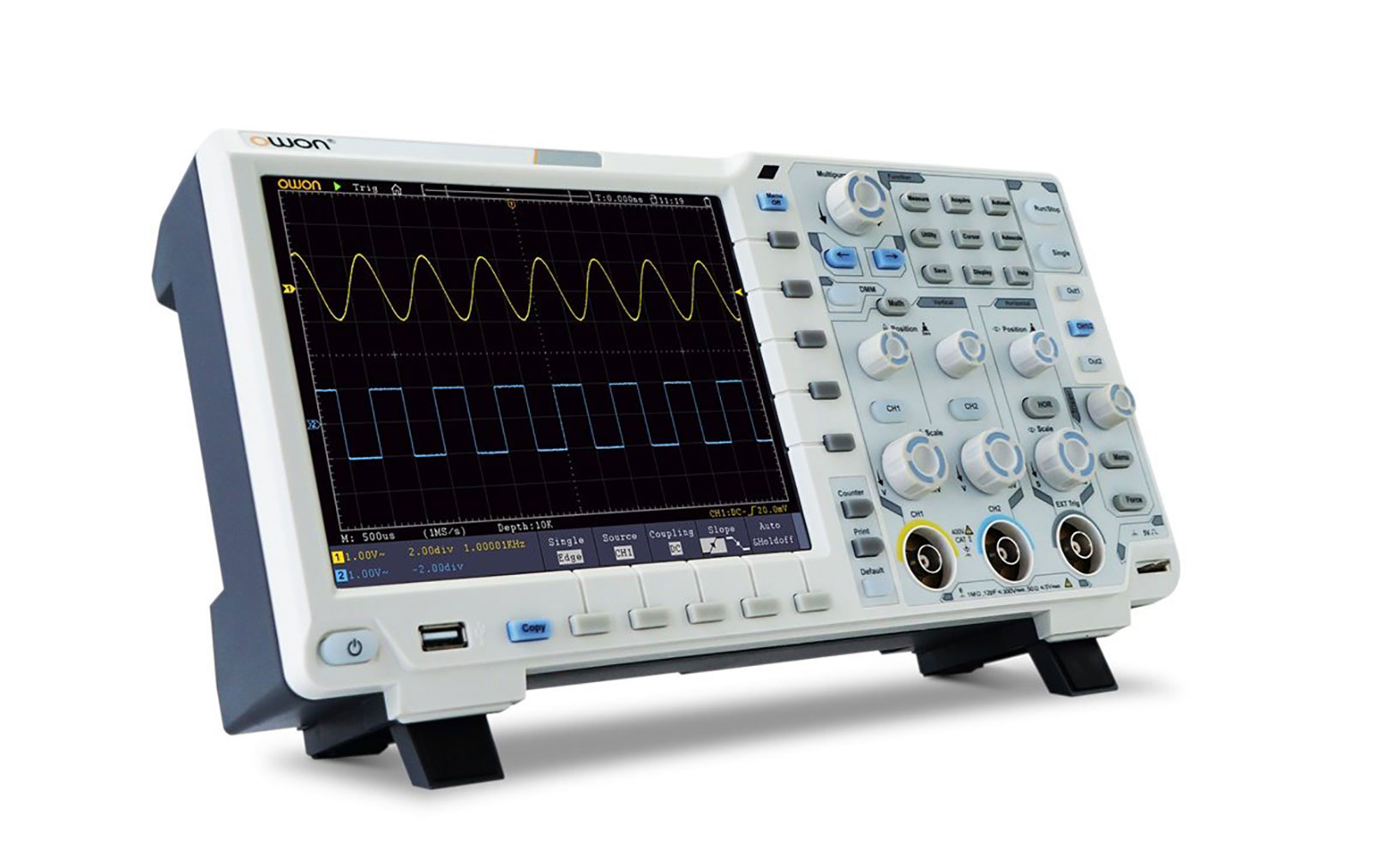 100 MHz 2 Channel 8-bit N-in-1 Digital Oscilloscope 1GS/s 8" TFT LCD Touchscreen with DMM, WiFi and VGA Modules