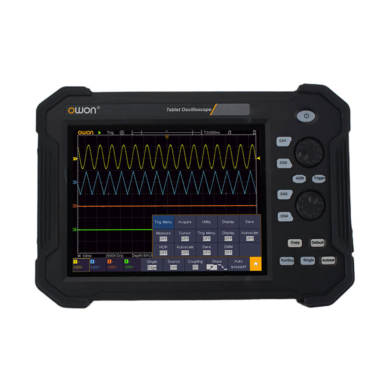 4-Channel Tablet Oscilloscope 70MHz 1GS/s 8-bits Multi-Touch Screen