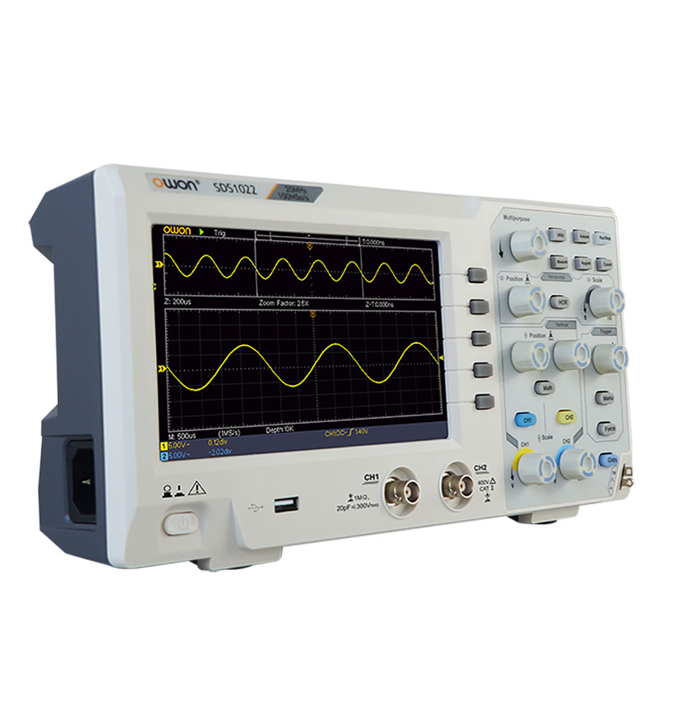 Two Channel 20 MHz Super Economical Digital Oscilloscope 100MS/s 7" Color LCD