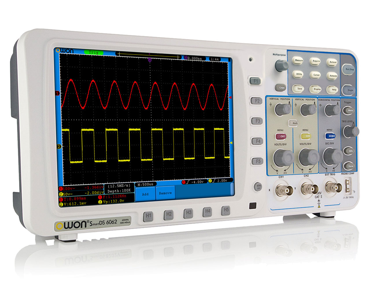 2-Channel + 1 External Digital Oscilloscope 60MHz 500MS/s
