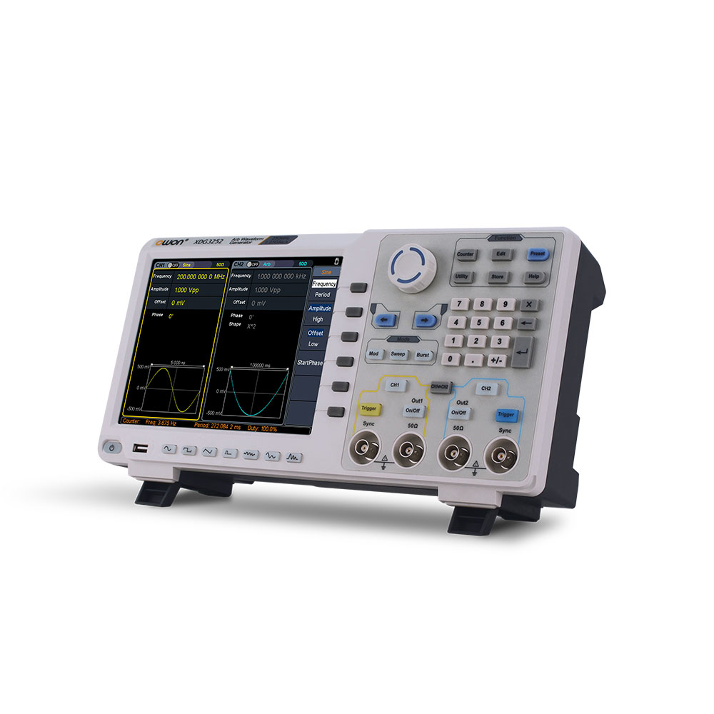 Dual Channel Arbitrary Waveform Generator 200MHz 1.25 GSa/s 14-bit 8" Touchscreen LCD