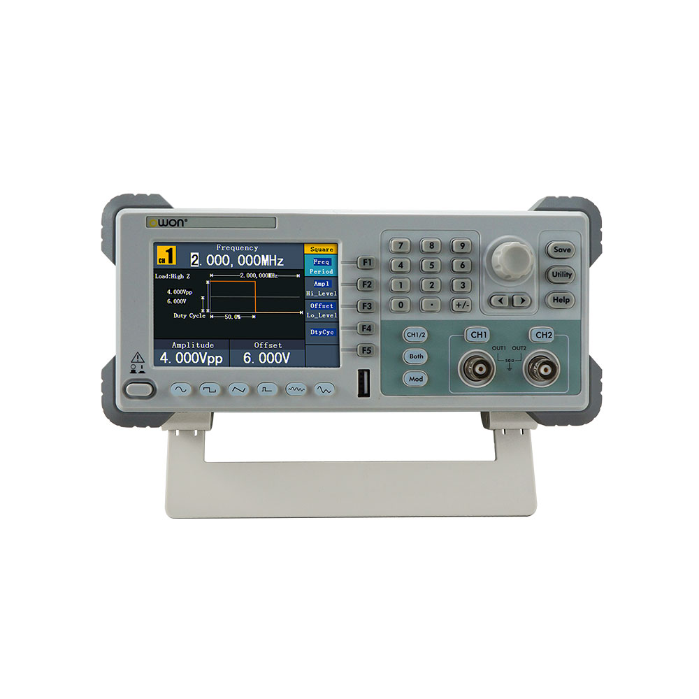 2 Channel Arbitrary Waveform Generator with Counter 50 MHz 250 MS/s 14 bits 4" LCD