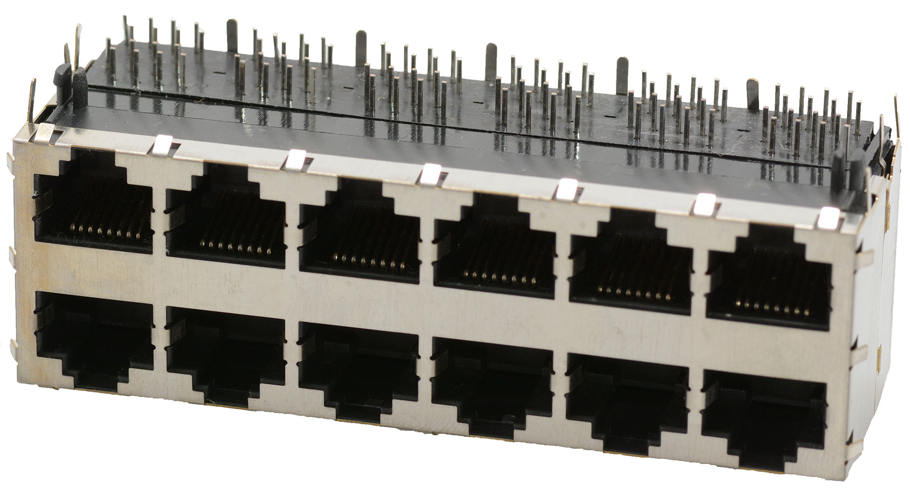 8P8C RJ45 12-Gang Ethernet Jack Through Hole