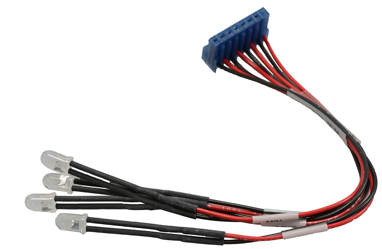 Server LED Cable Assembly 4 Red LEDs Connected to 8-Position MTA Header