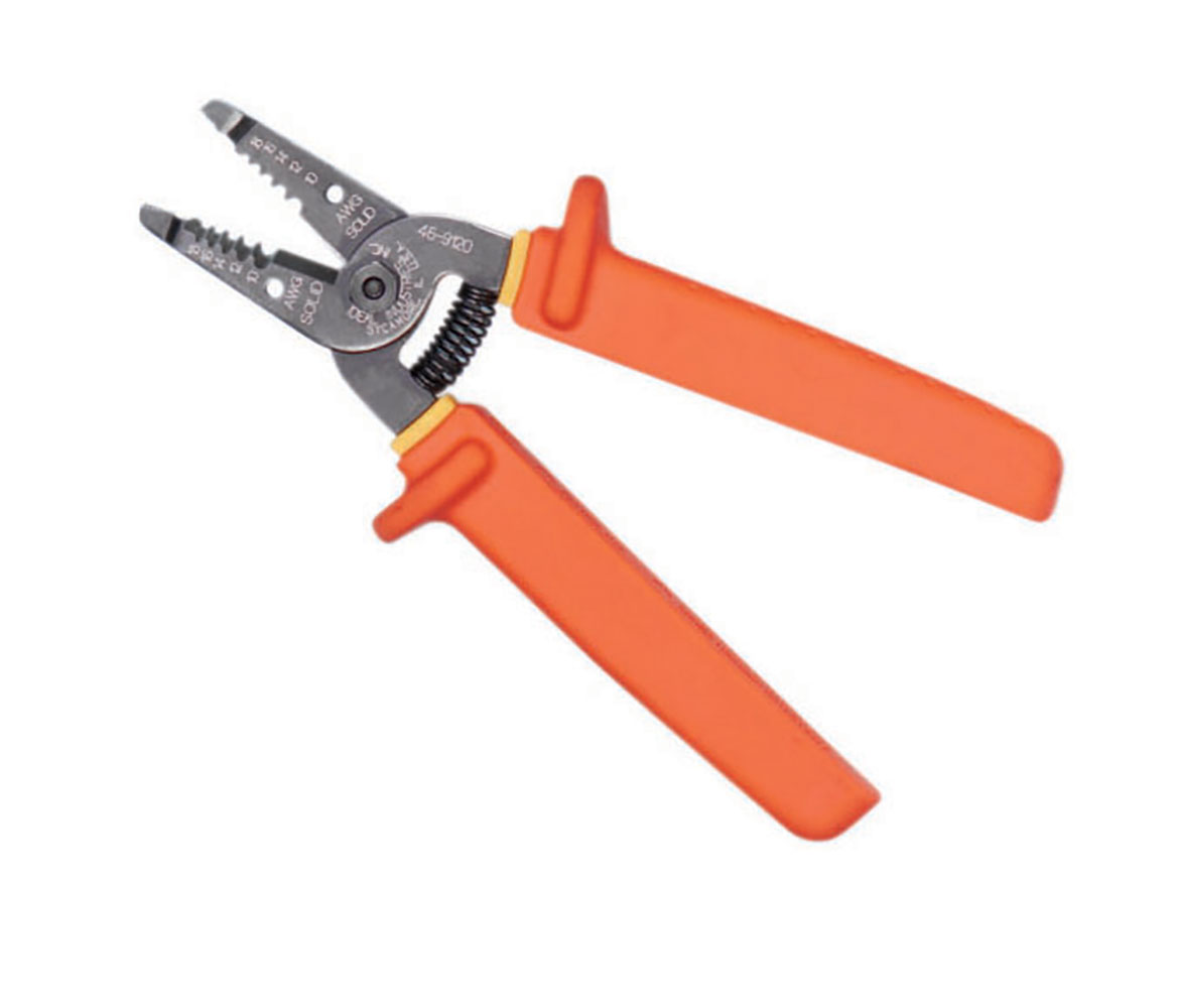 6 Inch Manual Wire Stripper with Insulated Handles 10-18 AWG Solid and 12-20 AWG Stranded