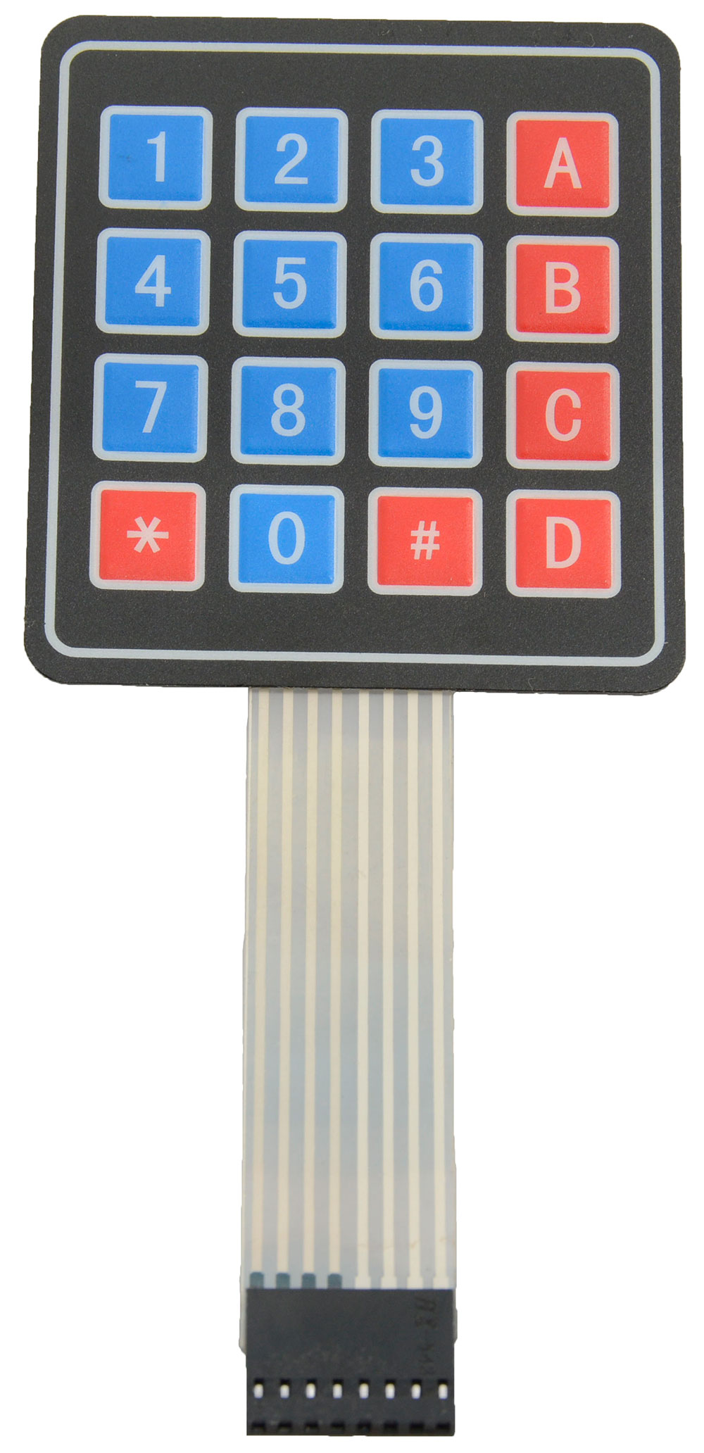 Flat 4x4 Matrix Membrane Keypad 8-Pin Interface