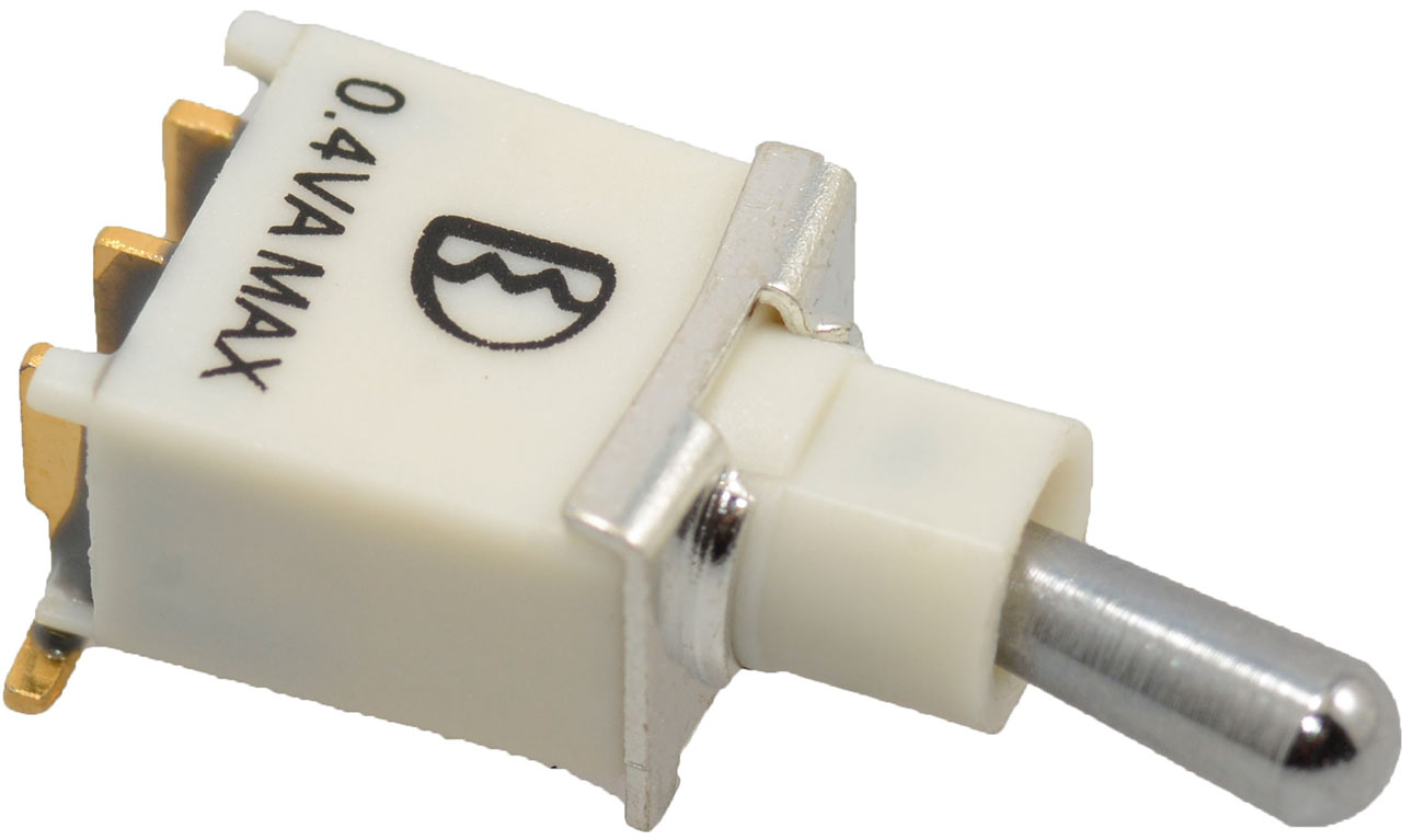 Toggle Switch SPDT ON-ON 0.4VA 20V Right Angle SMT Gull Wing