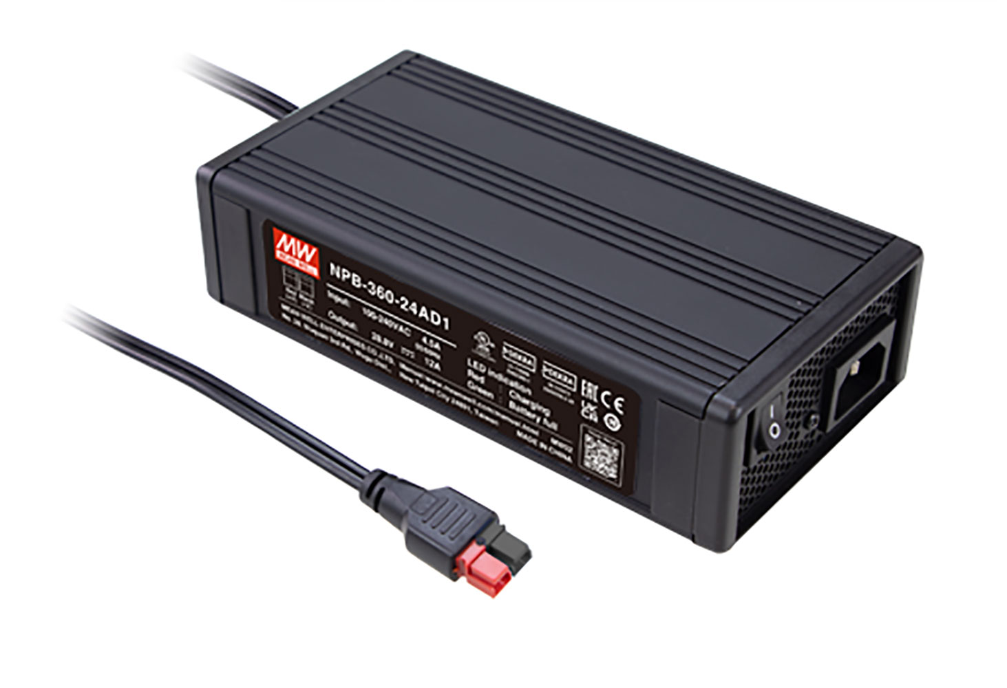 364.8W 27.6V 12A Compact Wide Output Range Battery Charger Anderson Connector